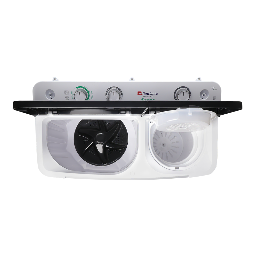 DW 6550 GLASS LID (BLACK/GREY) Twin Tub Washing Machine