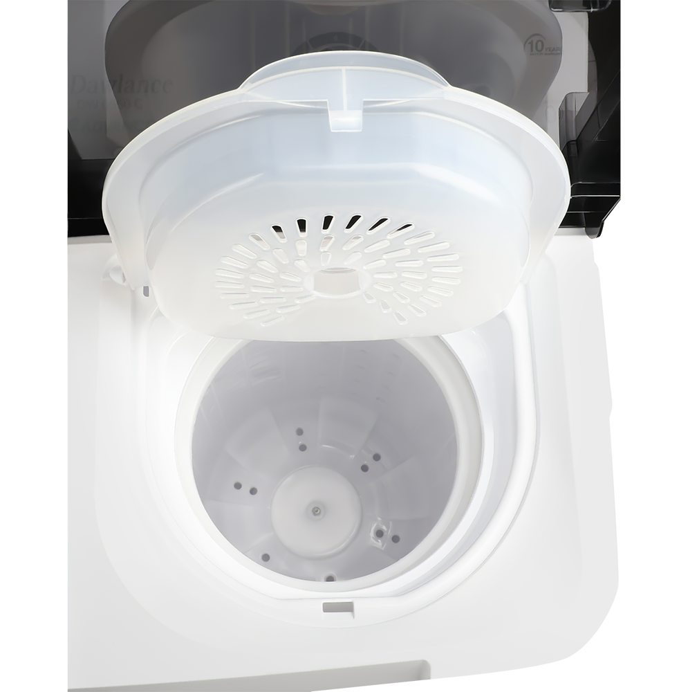 DW 6550 GLASS LID (BLACK/GREY) Twin Tub Washing Machine